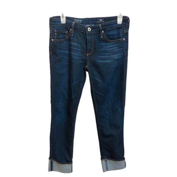 AG ADRIANO GOLDSCHMIED BLUE JEANS SLIM STRAIGHT 27 CROPPED THE STEVIE CUFF - Picture 4 of 16